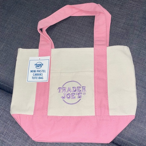 Trader Joe’s- Pastel Mini Tote Bag Pink - Picture 1 of 2
